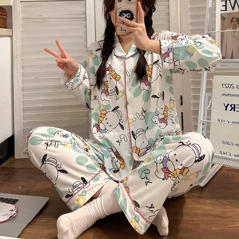 Pochacco Pajama Set Kawaii Hello Kittys Sanrios Anime Cartoon Cinnamoroll Spring Autumn Long Sleeves Student Home Wear Nightwear
Pochacco Pajama Set Kawaii Hello Kittys Sanrios Anime Cartoon Cinnamoroll Spring Autumn Long Sleeves Student Home Wear Nightwear