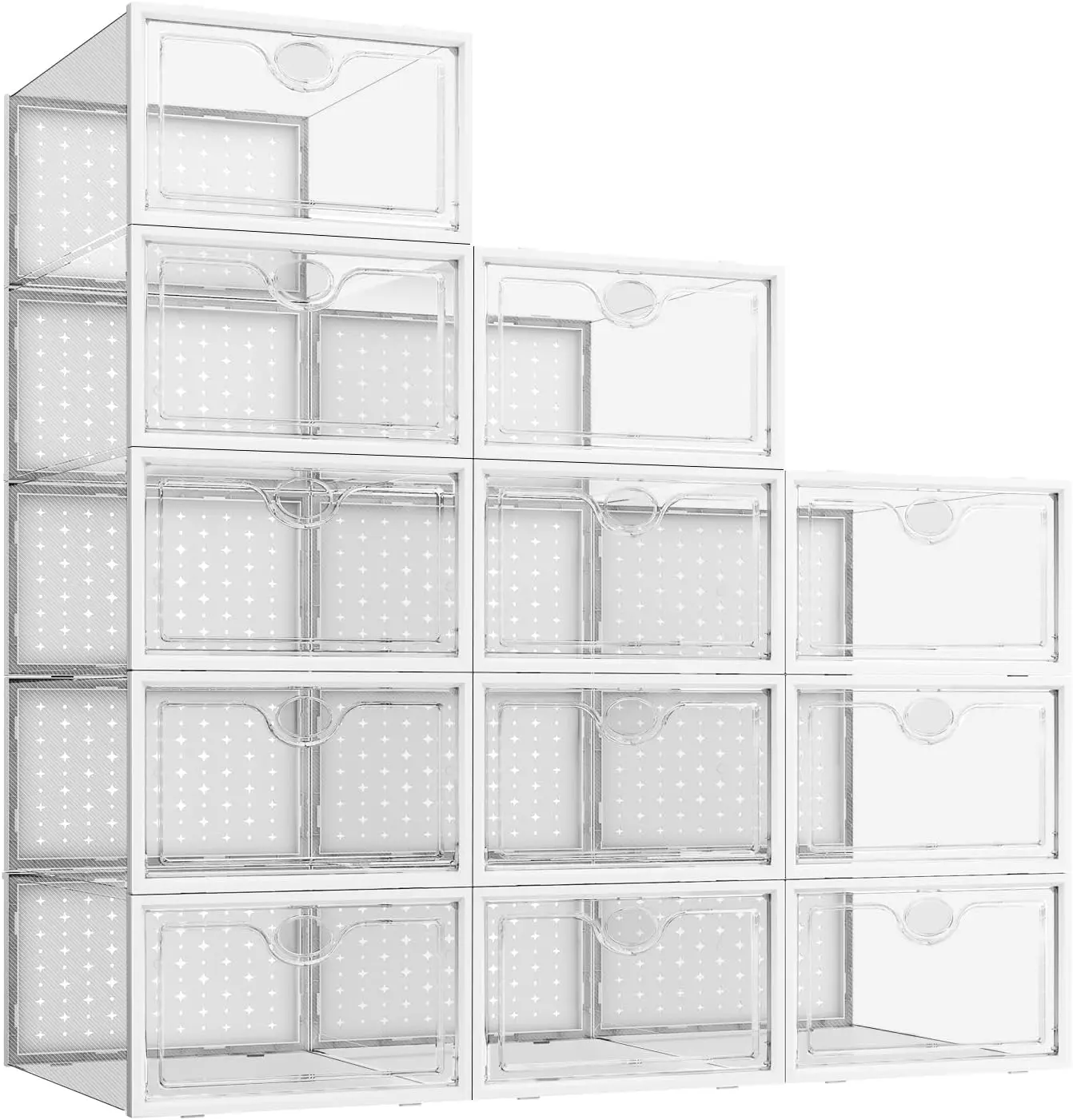 Pinkpum Shoe Ogranizer for Closet, 12 Pack Storage Boxes Clear Plastic Stackable Shoe Box, Shoe Containers Storage with
Pinkpum Shoe Ogranizer for Closet, 12 Pack Storage Boxes Clear Plastic Stackable Shoe Box, Shoe Containers Storage with