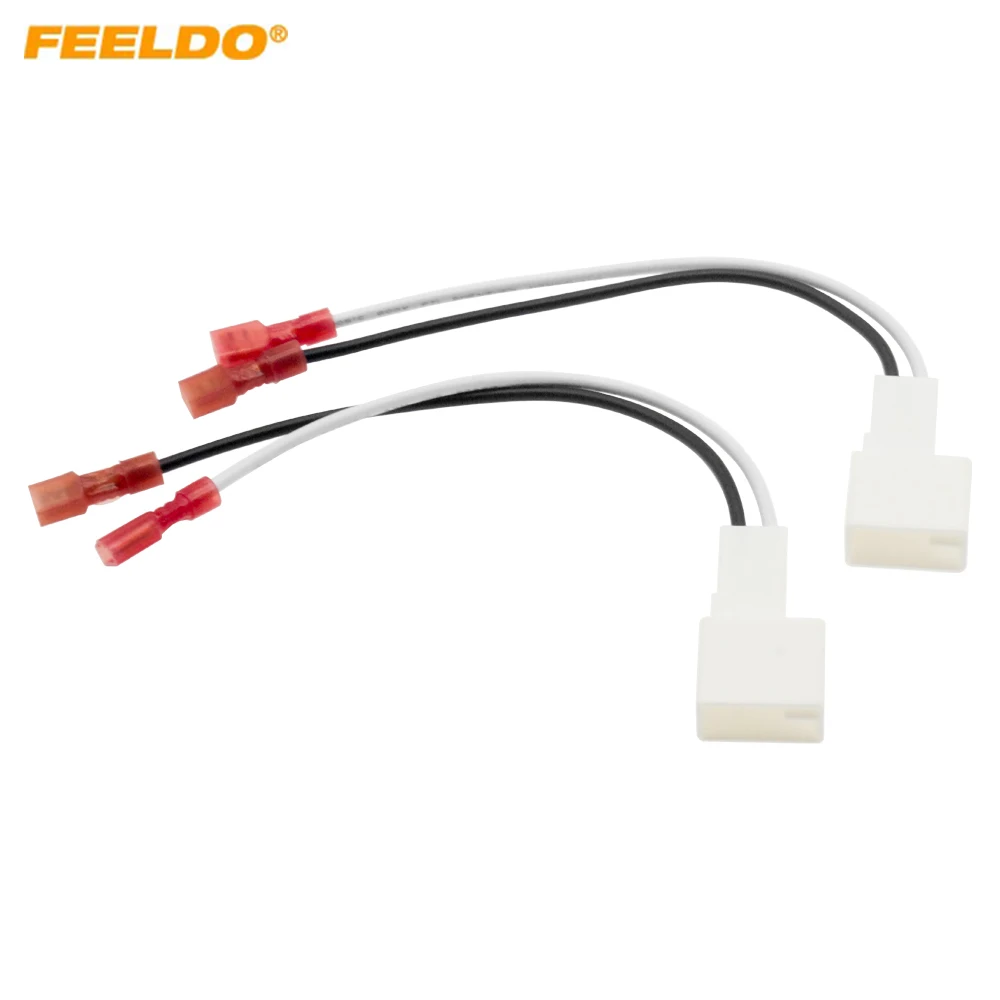 

FEELDO Car 2Pin Stereo Speaker Wire Harness Adaptors For Toyota Auto Speaker Replacement Connection Wiring Plug Cables