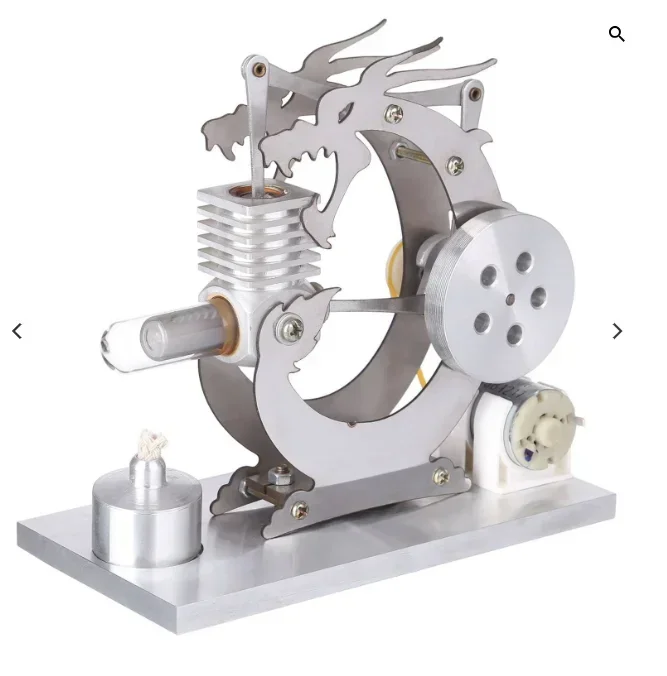 

China Black Dragon Single Cylinder Stirling Engine Model Generator External Combustion Engine Science Experiment Toy