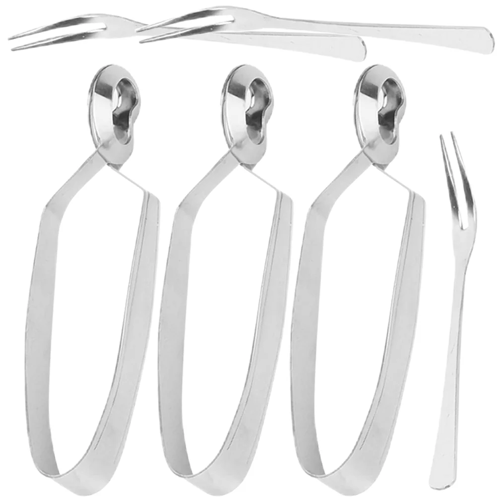 

Snail Tong Forks Snail Plier Stainless Steel Snail Clamp Kitchen Food Tong Seafood Flatware Clip Fork Set