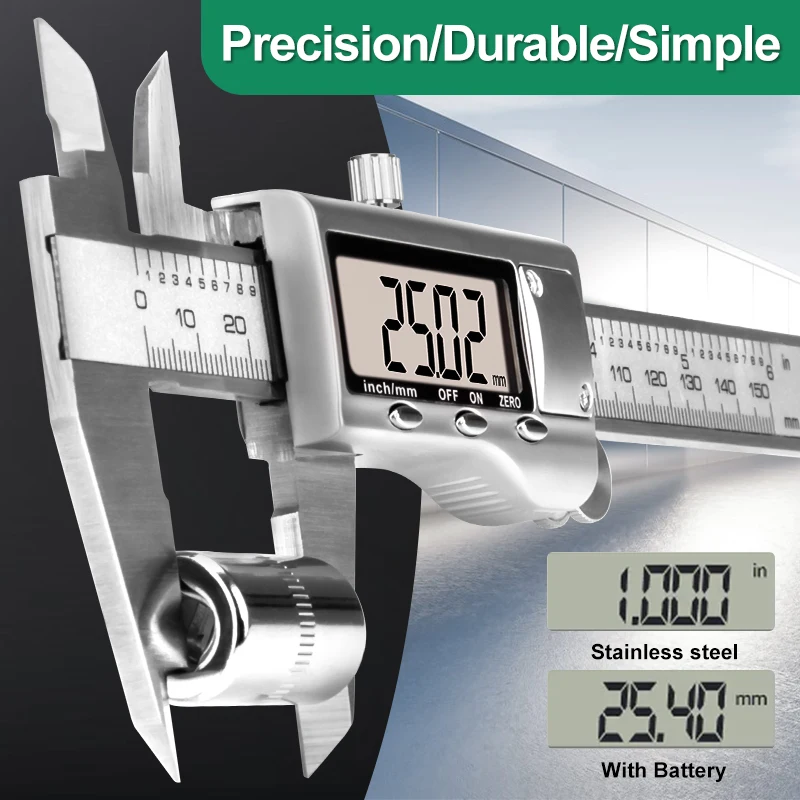 

FivePears 300MM Stainless Steel Digital Caliper，0MM DIGITAL CALIBER，Electronic Caliper 2In1 Digital micrometer Pachometer