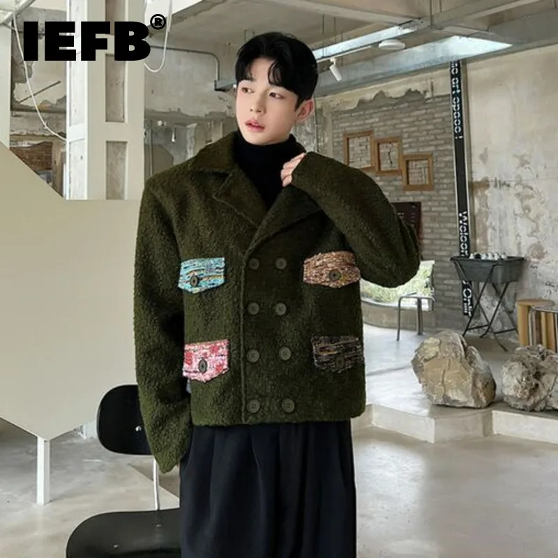 IEFB Korean Style Woolen Coat Trend Men's Short Handsome Double Breasted Coat Loose Thick Trend Jacket Fashion Autumn New 9C2742
IEFB Korean Style Woolen Coat Trend Men's Short Handsome Double Breasted Coat Loose Thick Trend Jacket Fashion Autumn New 9C2742