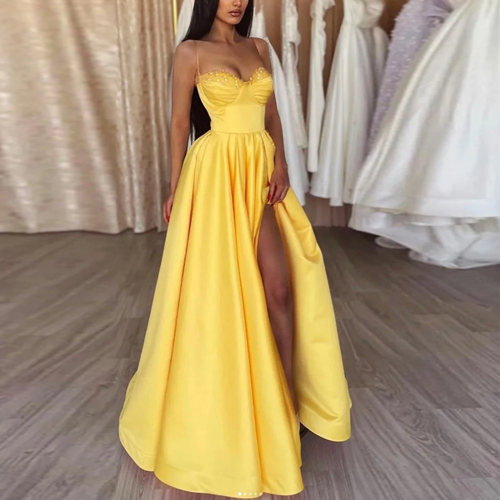 Simple Women's Evening Dresses Satin Sexy Sweetheart Sleeveless Mermaid Side High Split Princess Prom Cocktail Gowns 2023 Robe
Simple Women's Evening Dresses Satin Sexy Sweetheart Sleeveless Mermaid Side High Split Princess Prom Cocktail Gowns 2023 Robe