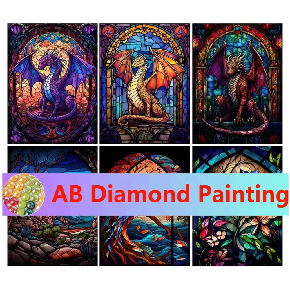 New Collection Stained Glass Diamond Painting Dragon Diy Full Mosaic Art Rhinestone Embroidery Animals Picture Wall Decor
New Collection Stained Glass Diamond Painting Dragon Diy Full Mosaic Art Rhinestone Embroidery Animals Picture Wall Decor