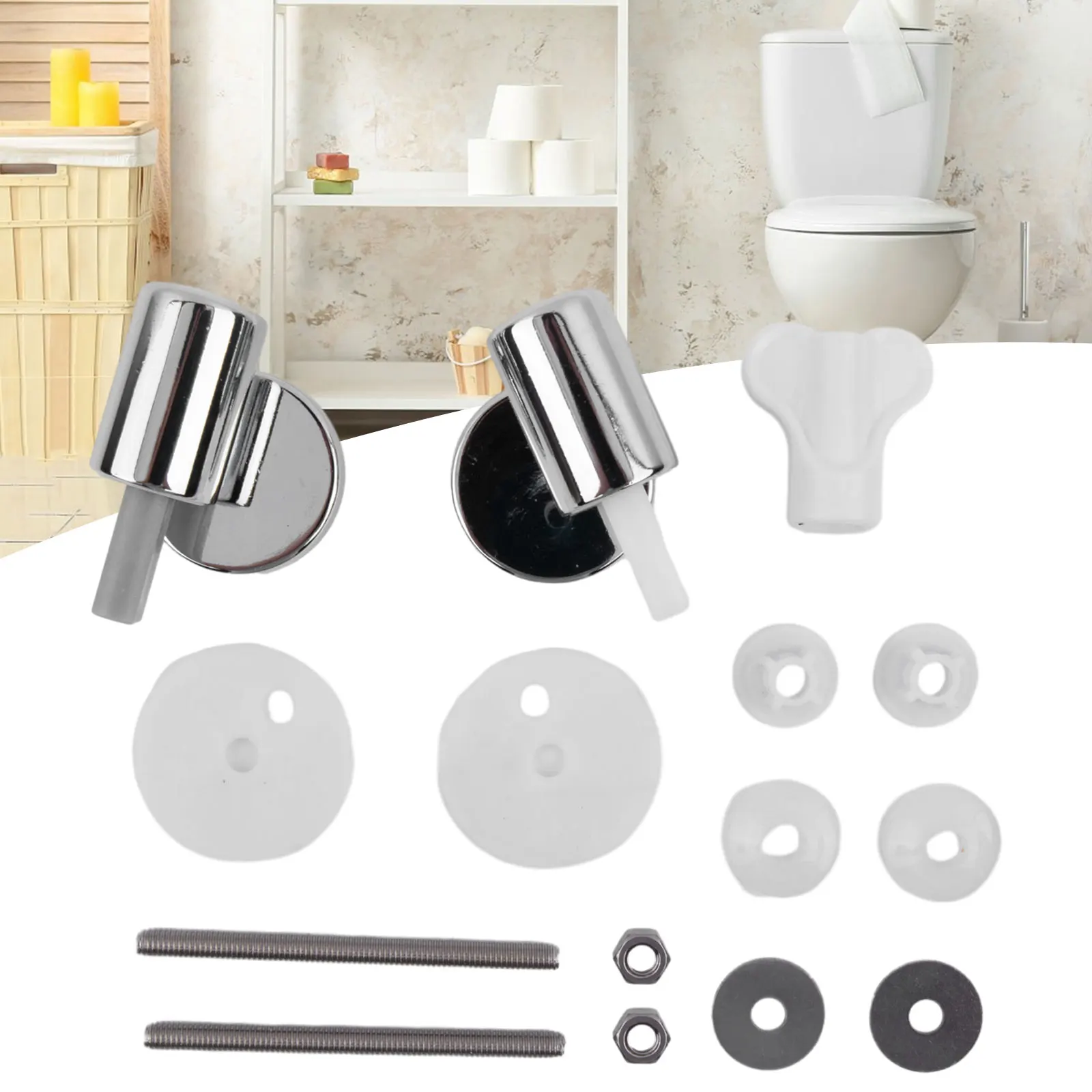 

Toilet Lid Hinges Toilet Soft Close Fittings Fixing Kit Zinc Alloy Mounting Fixing Connector Replacements Hardware Parts