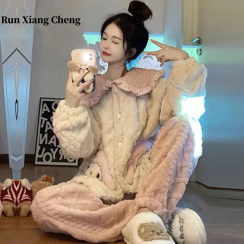 Runxiangcheng 2023 Autumn/Winter New Long Sleeved Thickened Plush Cartoon Warm Coral Plush Women's Pajamas Free of Shipping
Runxiangcheng 2023 Autumn/Winter New Long Sleeved Thickened Plush Cartoon Warm Coral Plush Women's Pajamas Free of Shipping