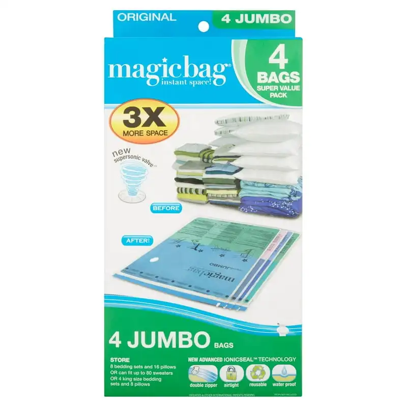Space Saver Storage - Flat Jumbo - Set of 4 Bags Total Drying stick Moisture adsorber Oxygen absorber Silica gel Silica gel pack
Space Saver Storage - Flat Jumbo - Set of 4 Bags Total Drying stick Moisture adsorber Oxygen absorber Silica gel Silica gel pack
