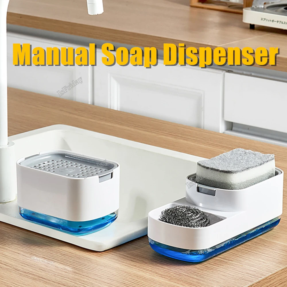 Soap Dispenser Bottle Automatic Liquid Soap Dispenser Kitchen Sponge Brush Storage Box Manual Soap Dispenser for Kitchen
Soap Dispenser Bottle Automatic Liquid Soap Dispenser Kitchen Sponge Brush Storage Box Manual Soap Dispenser for Kitchen