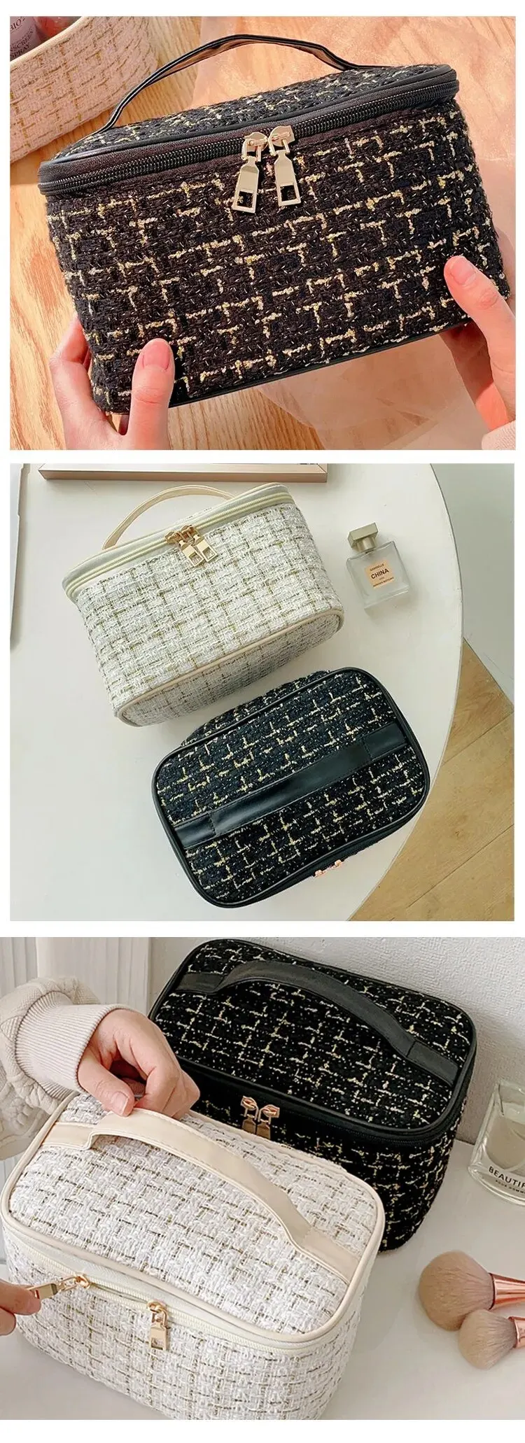 New Korean Style Of The Plaid Small Perfume Handheld Large-capacity High-color Cosmetic Storage Bag for Women 6 Mallzona S50263392b39c42159ad58241a56e8b9ed New Korean Style Of The Plaid Small Perfume Handheld Large-capacity High-color Cosmetic Storage Bag for Women Mallzona