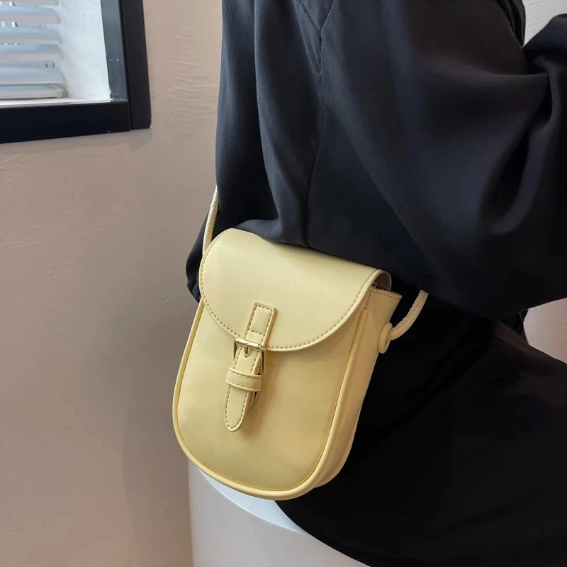 

Fashion Crossbody Bags Women Mini PU Leather Shoulder Messenger Small Bag For Girls Yellow Bolsas Ladies Phone Purse Zipper Flap