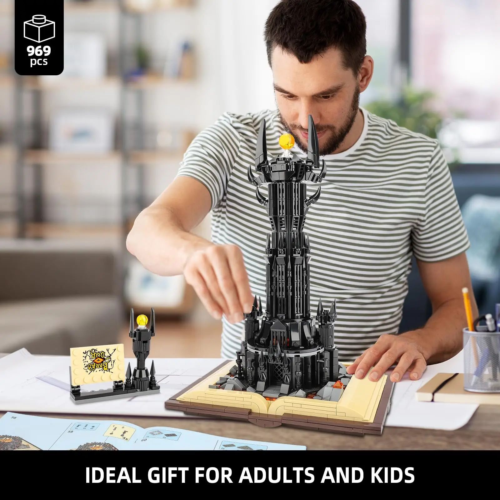 969PCS Castle Architecture Building Set with Lighting MOC Dark Tower Building Blocks Model Adults Boys Kids Christmas Gifts 969PCS Castle Architecture Building Set with Lighting MOC Dark Tower Building Blocks Model Adults Boys Kids Christmas Gifts