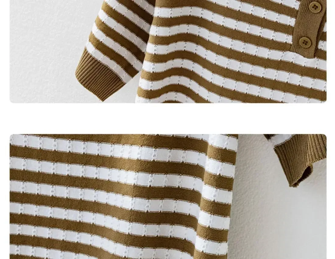 Fashion Women Short Sleeve Striped Knitted Polo Shirts Spring Summer All-match Tees Female Clothing New Pullover Bottoming Tops 48 S502b5f9c13d3401aa31d011c7041c80eh