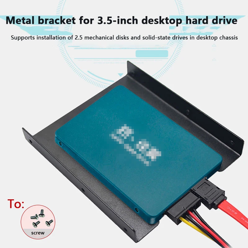 

2.5" Skids For SSD To 3.5" Bay Caddy Tray Hard Drive HDD Metal Mounting Dock Tray Bracket Adapter Converter Enclosure