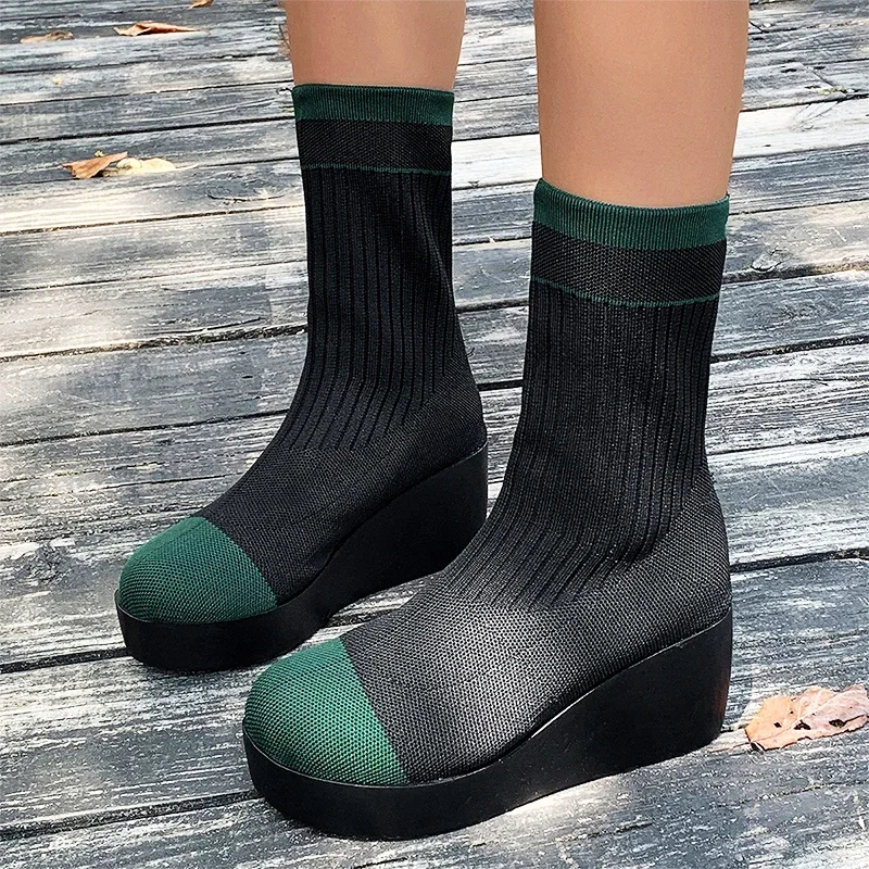 Ankle Knitting Sock Boots Women Wedges Winter Platform Shoes Designer Sexy High Heels Weave Chelsea Botas Fashion Mujer Pumps
Ankle Knitting Sock Boots Women Wedges Winter Platform Shoes Designer Sexy High Heels Weave Chelsea Botas Fashion Mujer Pumps