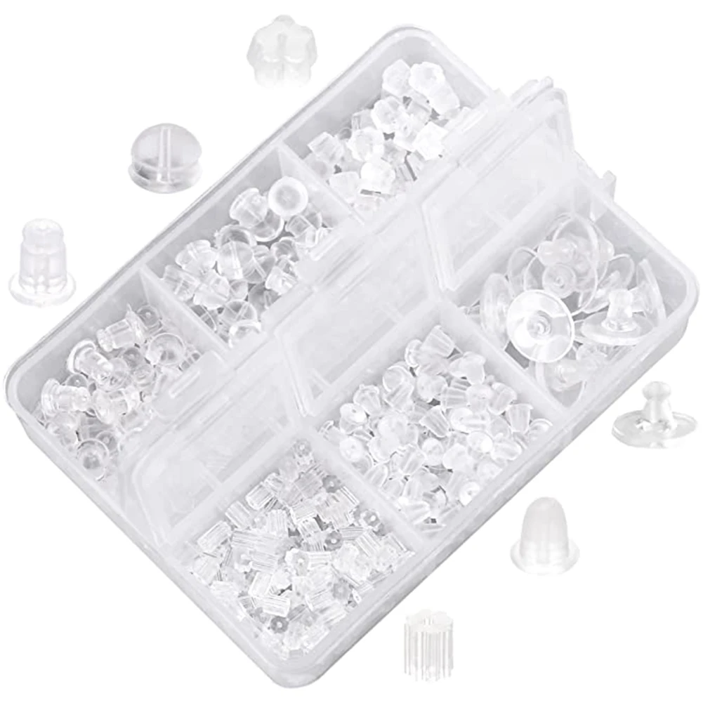 Earring Silicone Earring Back 6 Clear Rubber Earring Safety Back Plug Replacement Kit (550 -600Pcs)
Earring Silicone Earring Back 6 Clear Rubber Earring Safety Back Plug Replacement Kit (550 -600Pcs)