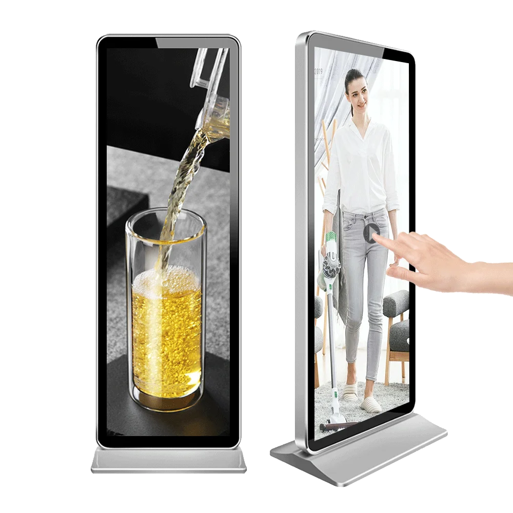 

55 inch indoor floor stand vertical display advertising players android touch screen kiosk lcd digital signage