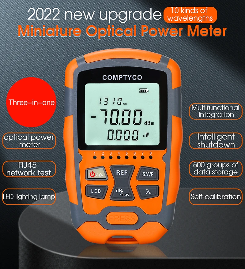 

COMPTYCO OPM Handheld Mini Fiber Optical Power Meter AUA-M7/M5 Fiber Optical Cable Tester -70+10 or -50+26