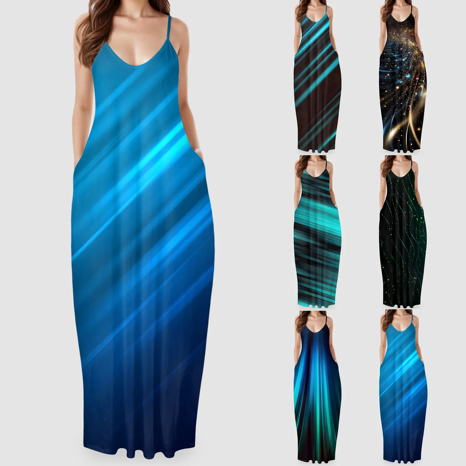 Women Comfortable Dress Long Maxi V Neck Loose Sleeveless Print Dress Boho Beach Sundress Sexy Pocket Women Midi Dresses Casual
Women Comfortable Dress Long Maxi V Neck Loose Sleeveless Print Dress Boho Beach Sundress Sexy Pocket Women Midi Dresses Casual