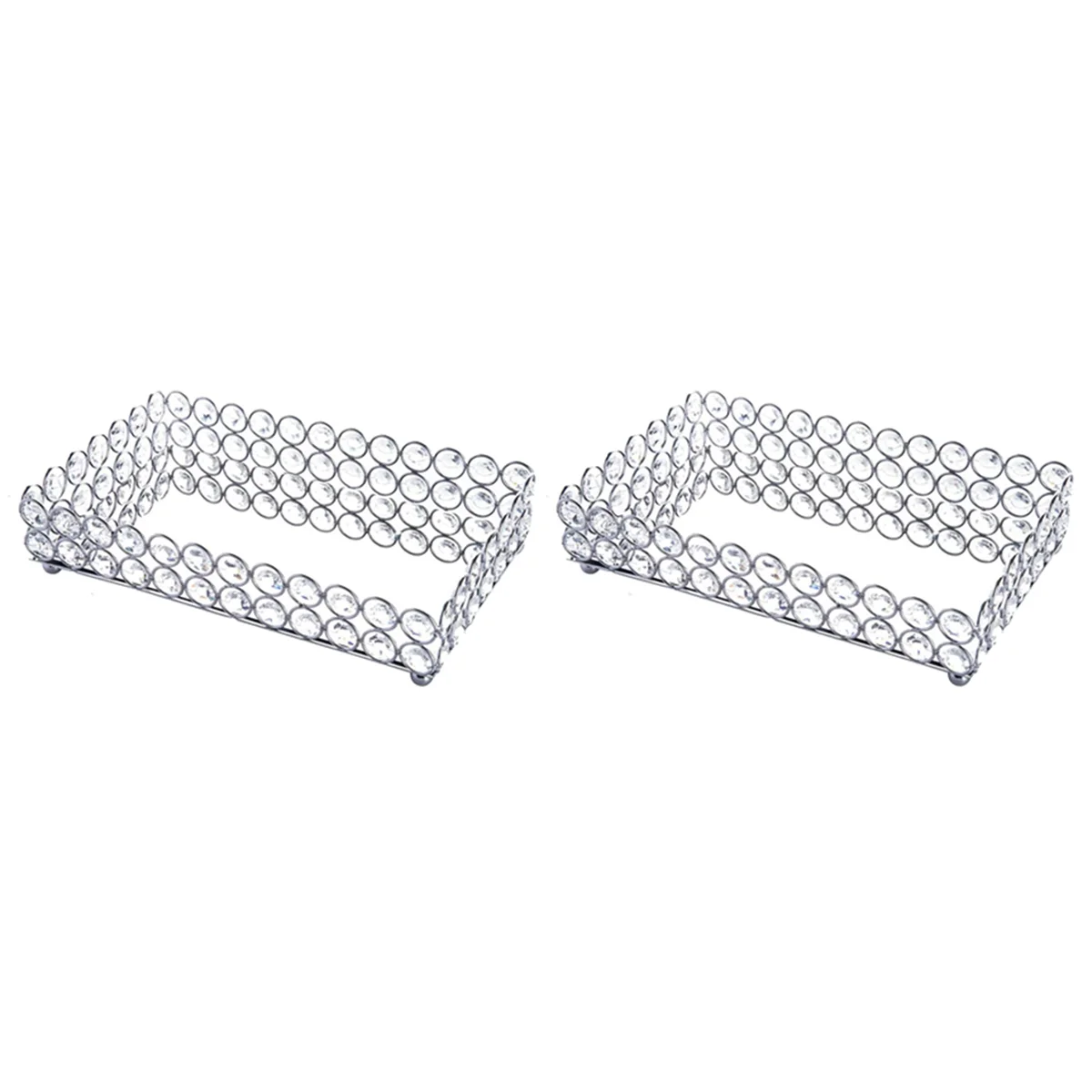 2X Crystal Rectangle Cosmetic Tray Jewelry Trinket Organizer Mirror Decorative Tray Perfume Skin Care Organizer(Silver)
2X Crystal Rectangle Cosmetic Tray Jewelry Trinket Organizer Mirror Decorative Tray Perfume Skin Care Organizer(Silver)