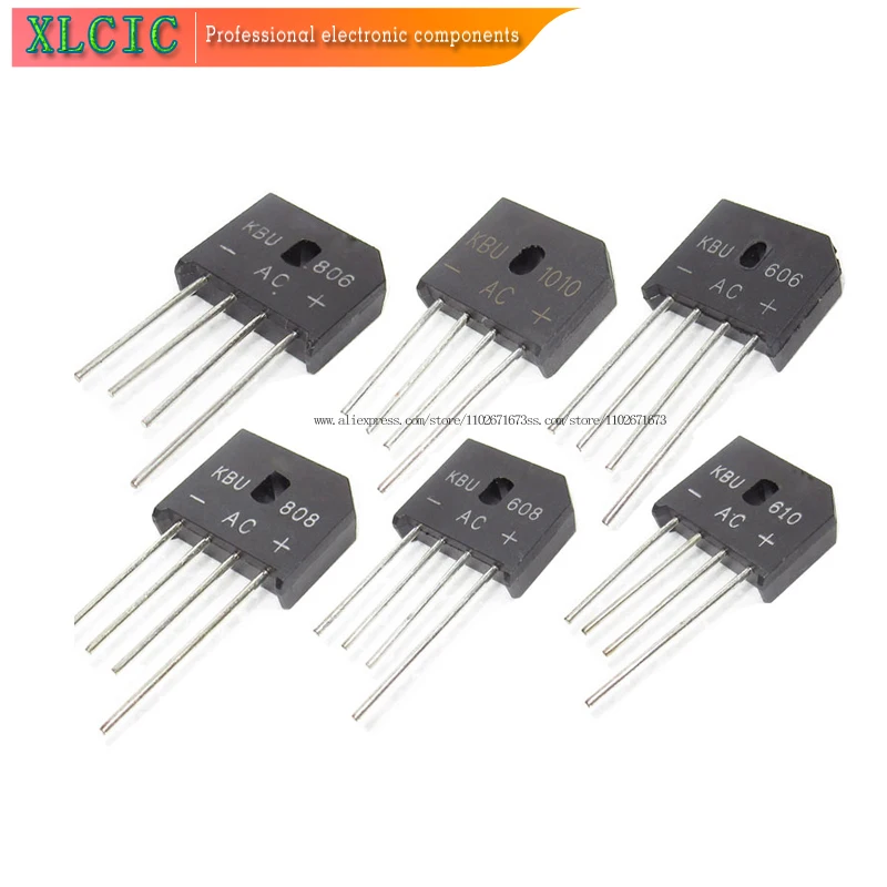 

5PCS KBU606 KBU608 KBU808 KBU810 KBU1010 KBU1510 KBU2510 KBP206KBP406 KBP210 KBP307 KBP310 KBP410 Diode Bridge Rectifier New IC