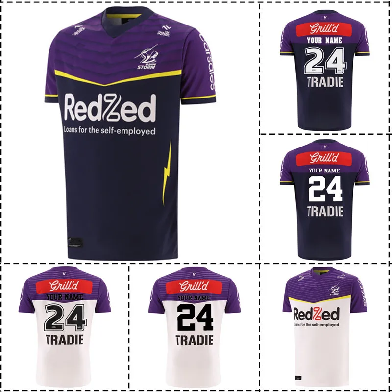 

2024 Melbourne Storm Home/ Away Rugby Jersey - Mens Size: S-5XL （Print Custom Name Number）Top Quality