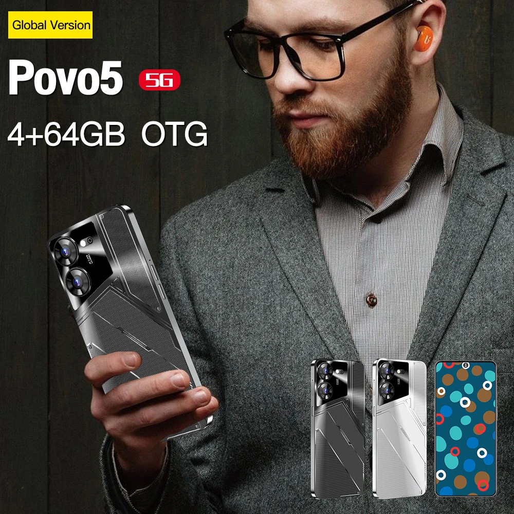 Global VER Povo5 5G Smart Phone Deca-core 4GB+64GB 7.3 Inch Smart Phones Android 13 Mobile Phone 8800mAh Battery Face lD
Global VER Povo5 5G Smart Phone Deca-core 4GB+64GB 7.3 Inch Smart Phones Android 13 Mobile Phone 8800mAh Battery Face lD