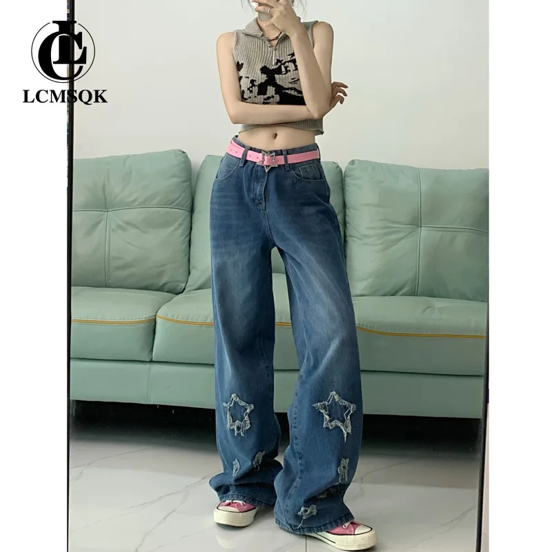 Streetwear Y2k Women's Jeans Woman High Waist Vintage Clothes Korean Fashion Female Clothing Denim Straight Leg Jeans Pants Blue
Streetwear Y2k Women's Jeans Woman High Waist Vintage Clothes Korean Fashion Female Clothing Denim Straight Leg Jeans Pants Blue