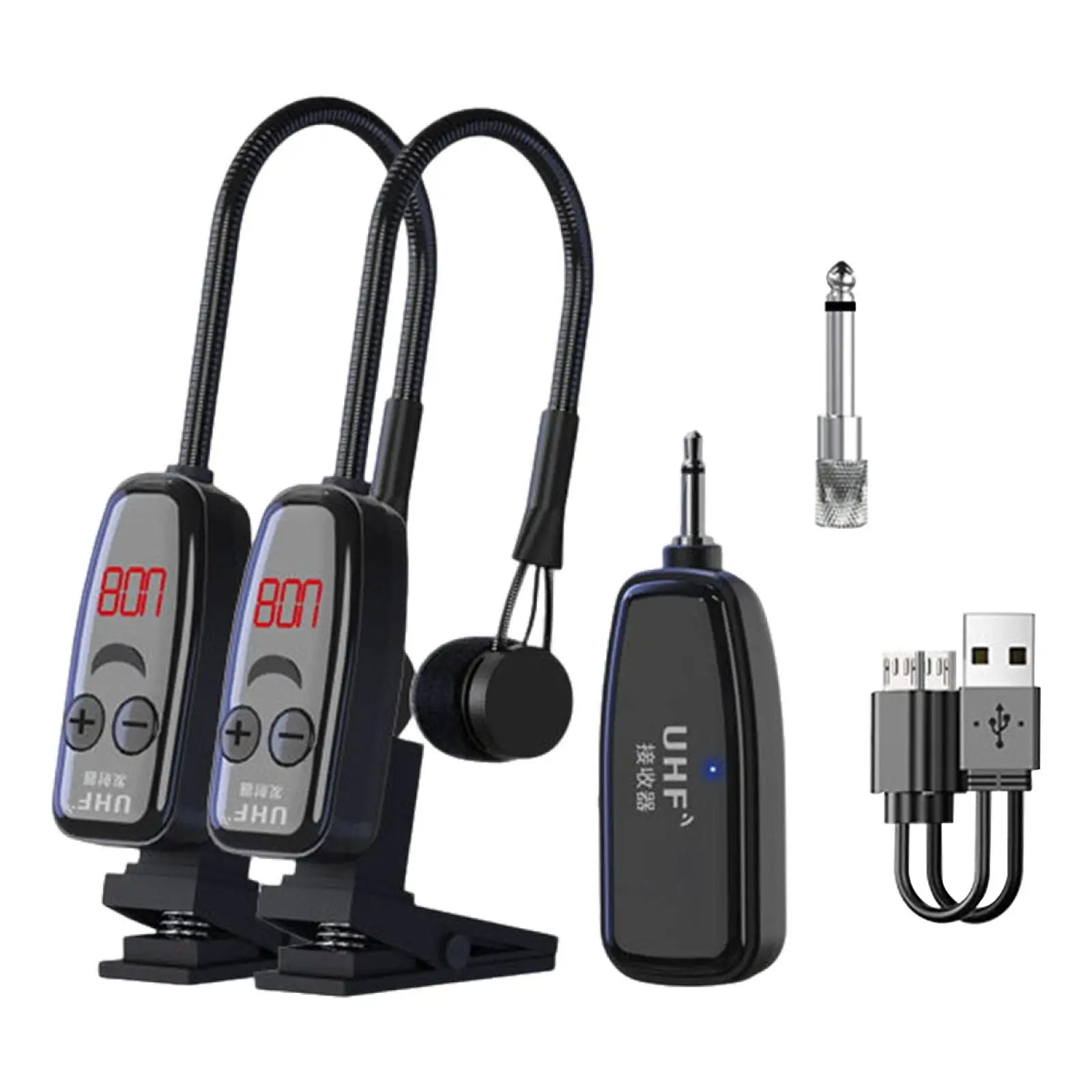 Sax Microphone USB Rechargeable UHF Clip Condenser Saxophone Mic for Horns Stage
Sax Microphone USB Rechargeable UHF Clip Condenser Saxophone Mic for Horns Stage