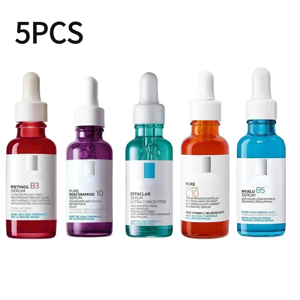 

5PCS France Serum/Retinol B3/Effaclar Serum /Vitamin C10/Hyalu B5/ Niacinamide 10/Cicaplast B5 Moisturizing Anti-aging serum Set