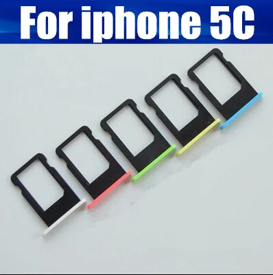

Sim Card Tray For iPhone 5C Sim Card Adapter Holder Slot Colorful Card Tray Replacement Repair Part Green Yellow Blue Pink White