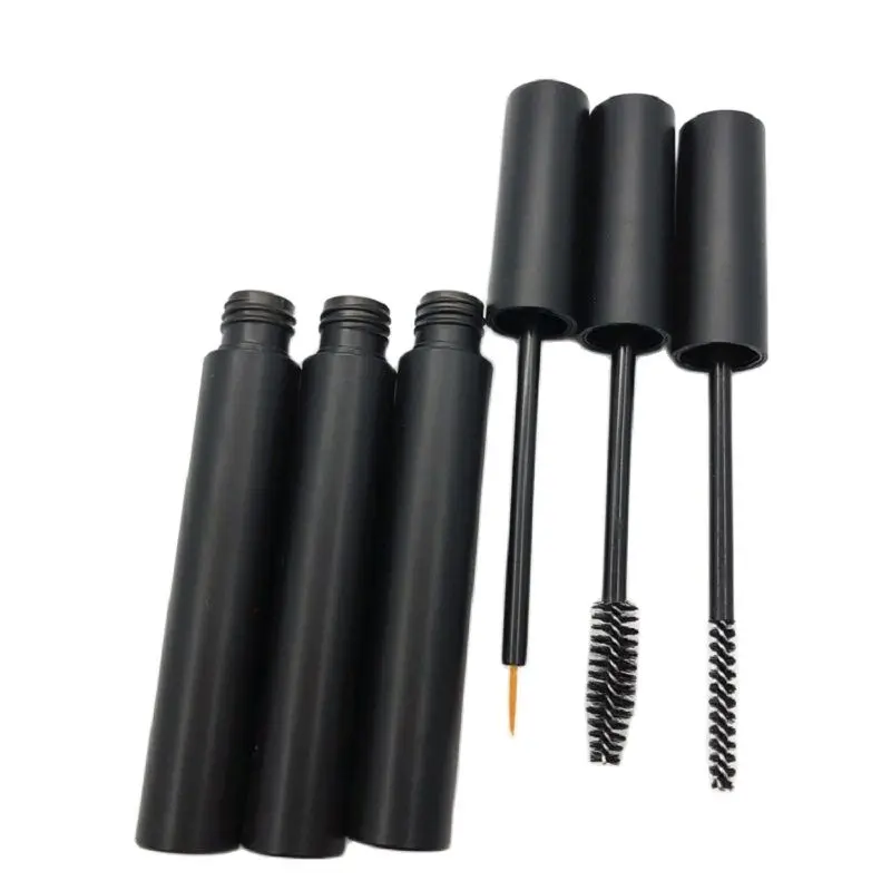 

30pcs 50pcs Matte Black Mascara Tube 4ml Round Cosmetic Refillable Packaging Bottle Empty Plastic Eyeliner Containers