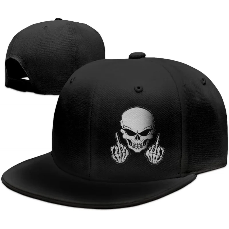 

Rock N Roll Skeleton Hand Snapback Hats for Men Boys Black Hat Flat Bill Baseball Cap Adjustable Trucker Dad Caps Gift