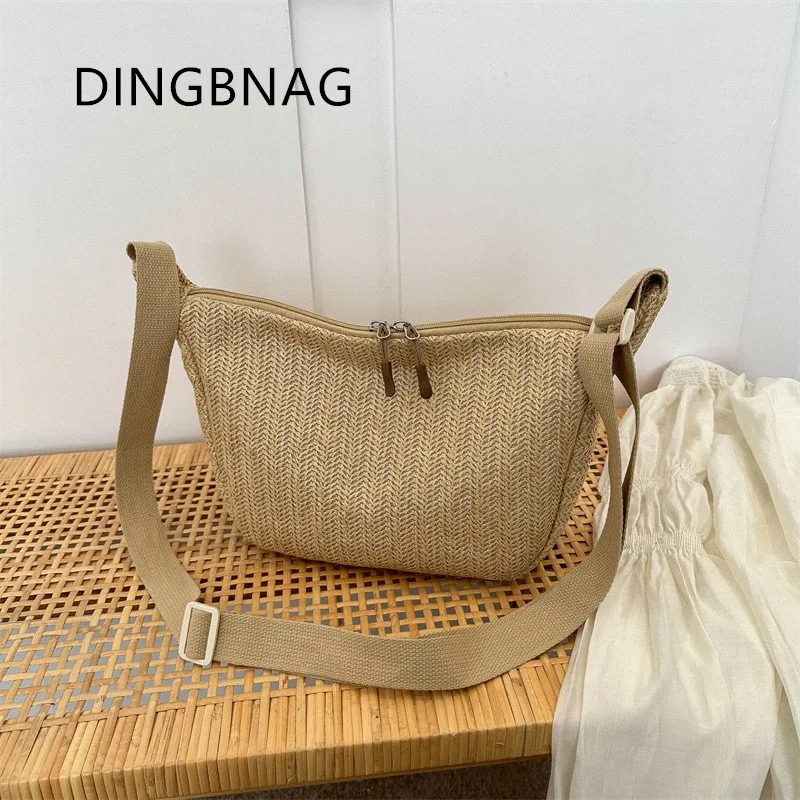 High-quality Summer Fashion Women's Straw Woven Bag 2023 New All-match Casual Handbag Ladies Dumpling Bag Shoulder Messenger Bag 
High-quality Summer Fashion Women's Straw Woven Bag 2023 New All-match Casual Handbag Ladies Dumpling Bag Shoulder Messenger Bag