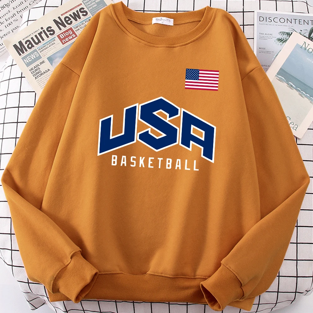 

Спортивная одежда для баскетбольного клуба США с буквенным принтом, лидер продаж, Женская креативная толстовка, повседневные Пуловеры большого размера, Повседневный свитер