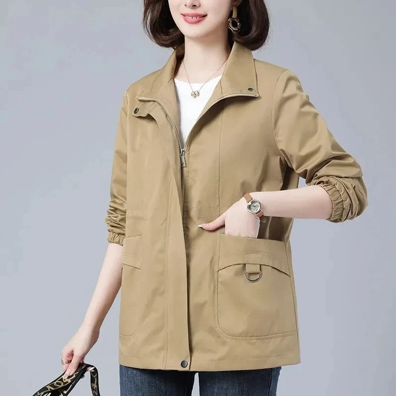 Women's Windbreaker 2023Autumn New Korean Wild Loose Stand-Collar Fashion Khaki Jacket Female Casual Windbreaker Coat Lining 5XL
Women's Windbreaker 2023Autumn New Korean Wild Loose Stand-Collar Fashion Khaki Jacket Female Casual Windbreaker Coat Lining 5XL