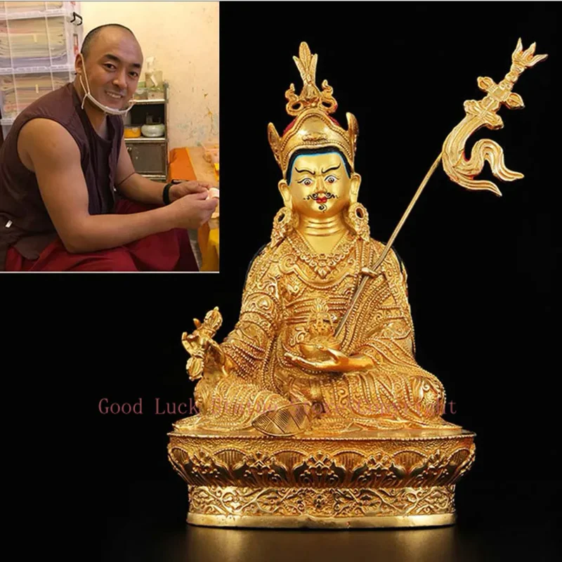 LARGE Wholesale Buddhist supplie Buddhism family HOME protection Padmasambhava Guru Rinpoche Gilded Buddha copper GOOD statue
LARGE Wholesale Buddhist supplie Buddhism family HOME protection Padmasambhava Guru Rinpoche Gilded Buddha copper GOOD statue