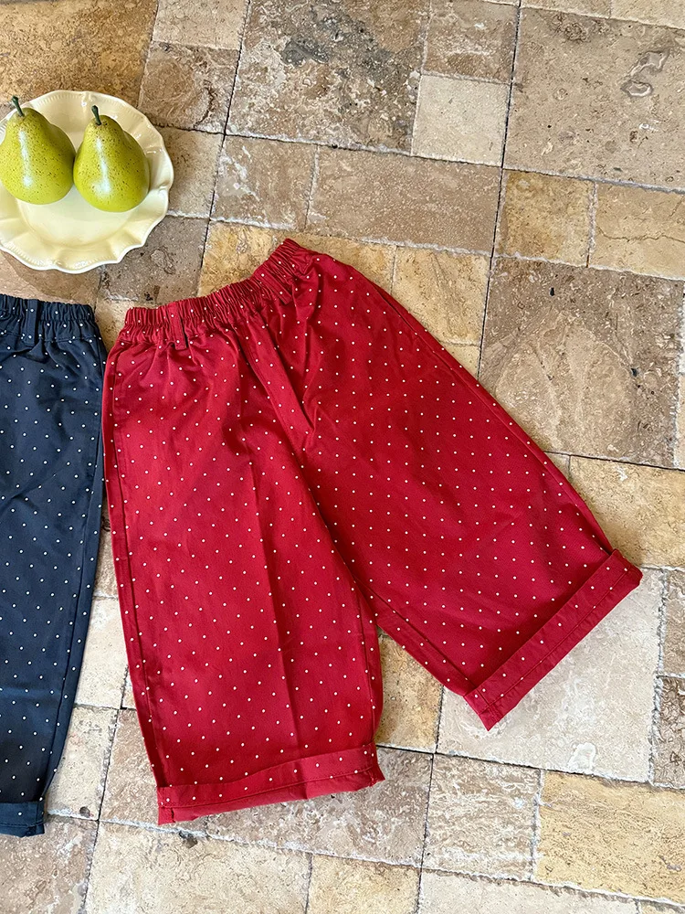 2025 Autumn New Children Loose Trousers Cotton Girls Polka Dot Casual Pants Boys Harem Pants Kids Straight Pants Baby Clothes 42 S5042dd60928b4de58aba30897762a37bY