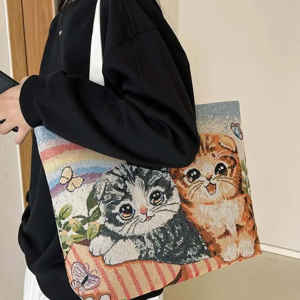 Flower Embroidery Ethnic Style Handbag Butterfly Dog Cartoon Animal Shoulder Bag Large Capacity Korean Style Canvas Cat Tote Bag
Flower Embroidery Ethnic Style Handbag Butterfly Dog Cartoon Animal Shoulder Bag Large Capacity Korean Style Canvas Cat Tote Bag