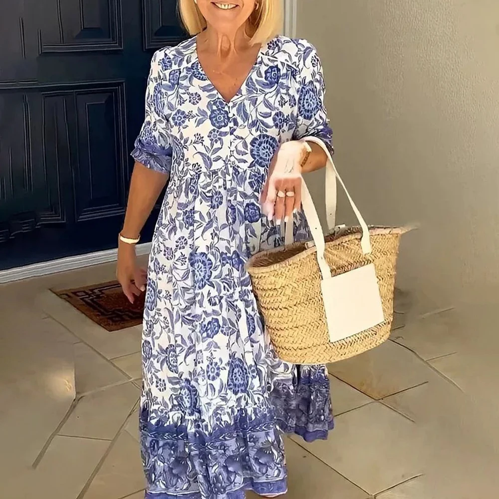 Amp up Your Style with this Stunning V Neck Floral Long Dress Suitable for Summer Beach and Parties Plus Size Options
Amp up Your Style with this Stunning V Neck Floral Long Dress Suitable for Summer Beach and Parties Plus Size Options