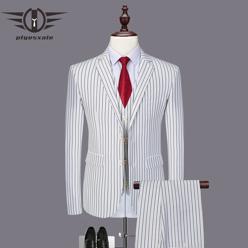 Plyesxale Striped Suit Black White Wedding Suits For Men 3 Pieces Terno Masculino Slim Fit 5XL 6XL Costume Homme Mariage Q489
Plyesxale Striped Suit Black White Wedding Suits For Men 3 Pieces Terno Masculino Slim Fit 5XL 6XL Costume Homme Mariage Q489