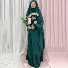 Ramadan 2pcs Muslim Set Prayer Dress Garment Nida Abaya Women Jilbab Long Khimar Robe Kaftan Niqab Islam Clothes Djellaba Burka
Ramadan 2pcs Muslim Set Prayer Dress Garment Nida Abaya Women Jilbab Long Khimar Robe Kaftan Niqab Islam Clothes Djellaba Burka