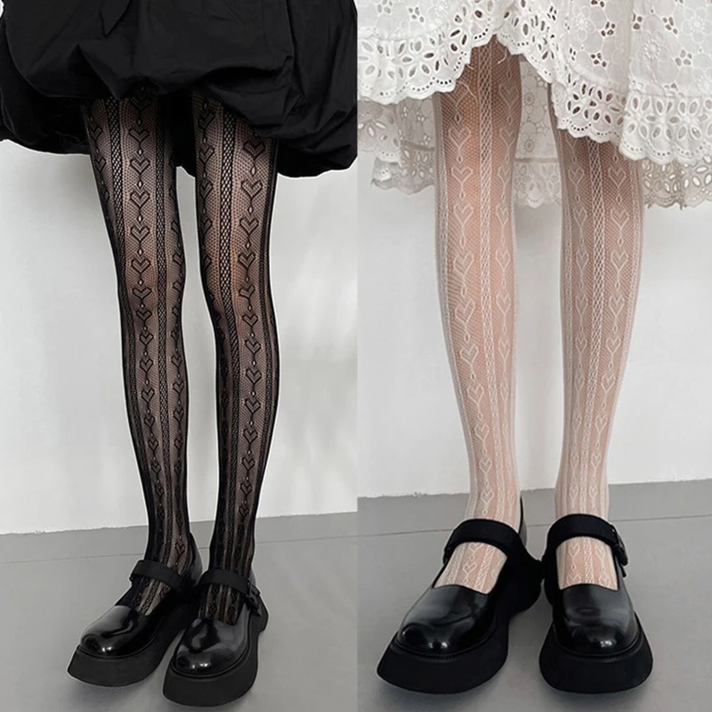 Women Gothic Fishnet Pantyhose Japanese Sweet Heart Vertical Striped Patterned Tights Sheer Mesh Stockings
Women Gothic Fishnet Pantyhose Japanese Sweet Heart Vertical Striped Patterned Tights Sheer Mesh Stockings