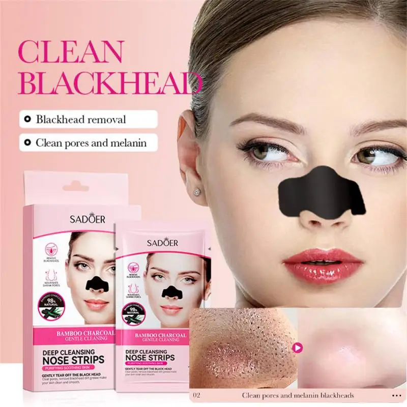 

6PCS/Box Blackhead Remover Cream Paper Plant Pore Strips Nose Acne Cleansing Black Dots Peel Off Mud Mask Treatments Skin Care