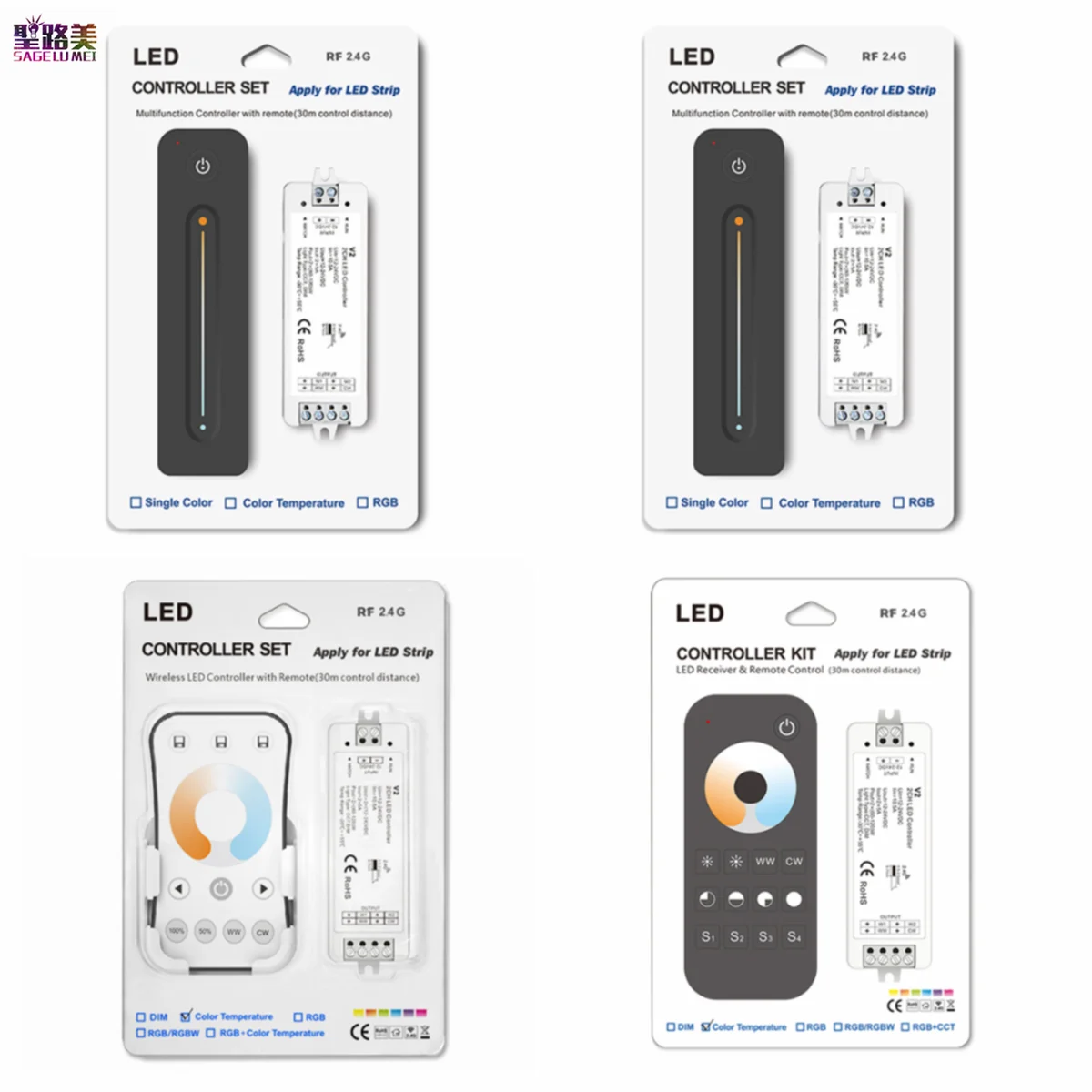DC12V 24V Color Temperature LED CCT Controller R12 RT2 R7-1 2.4G RF Remote Suitable For SMD5050 Dual Color LED Strip Light Tape
DC12V 24V Color Temperature LED CCT Controller R12 RT2 R7-1 2.4G RF Remote Suitable For SMD5050 Dual Color LED Strip Light Tape