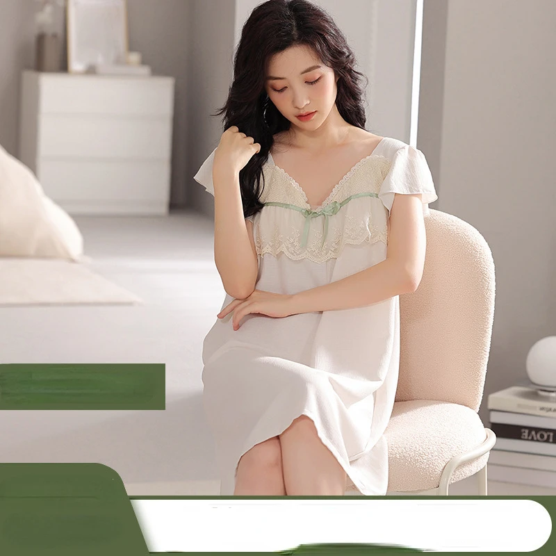 Plus Size Women Summer Vintage Nightgowns Short Sleeve Lace Nightdress Night Dress Home Princess Sleepwear Lingere Nightwear Y30
Plus Size Women Summer Vintage Nightgowns Short Sleeve Lace Nightdress Night Dress Home Princess Sleepwear Lingere Nightwear Y30