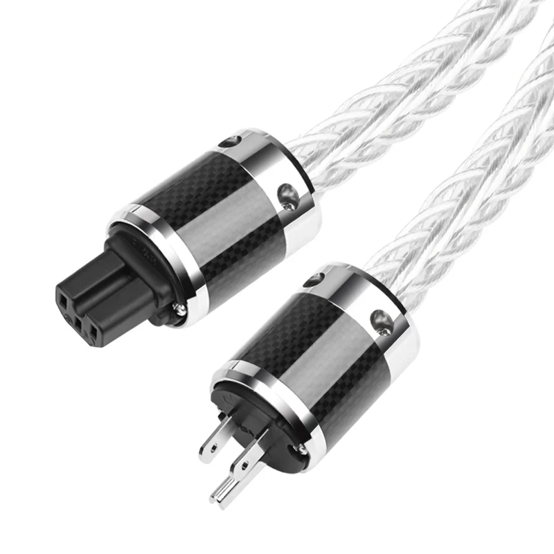 Hifi Siver-Plated Power Cable High Quality OCC Silver Power Cord With Carbon Fiber EU US AU Plug 1.5m
Hifi Siver-Plated Power Cable High Quality OCC Silver Power Cord With Carbon Fiber EU US AU Plug 1.5m