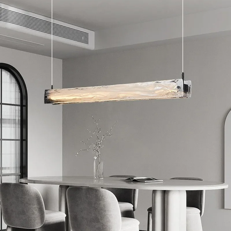 

Modern Bar Straight Glass Led Pendant Lights Liner Dimmable Hanging Lamp Dining Room Lustre Luminarias Suspend Lamp Fixtures