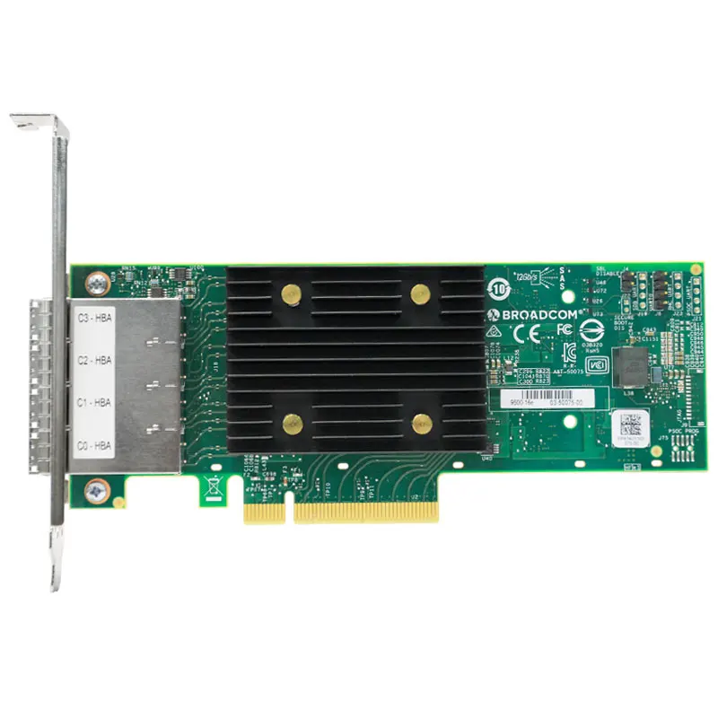 

Broadcom LSI HBA 9500-16e External Interface 16-Port 4*SFF8644 SAS/SATA/NVMe Tri-Mode Host Bus Adapter PCIe 4.0 x8 New Retail