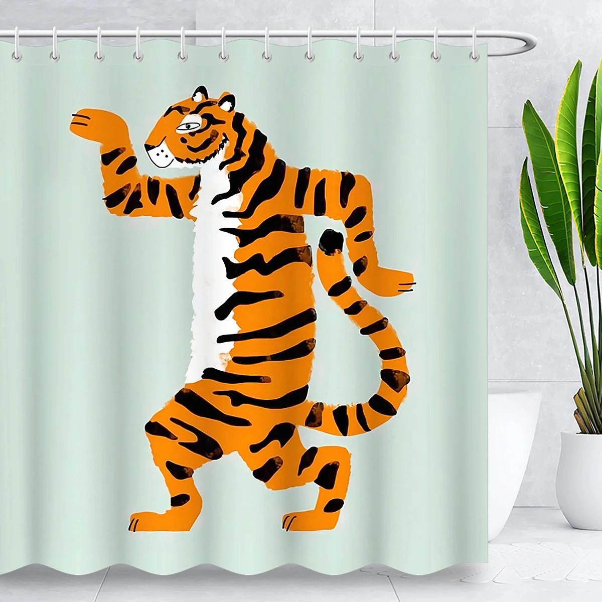 Funny Tiger Shower Curtaindancing Tiger Light Green Shower Curtain Bathroom Decorative Partition Curtain Waterproof and Mildew
Funny Tiger Shower Curtaindancing Tiger Light Green Shower Curtain Bathroom Decorative Partition Curtain Waterproof and Mildew